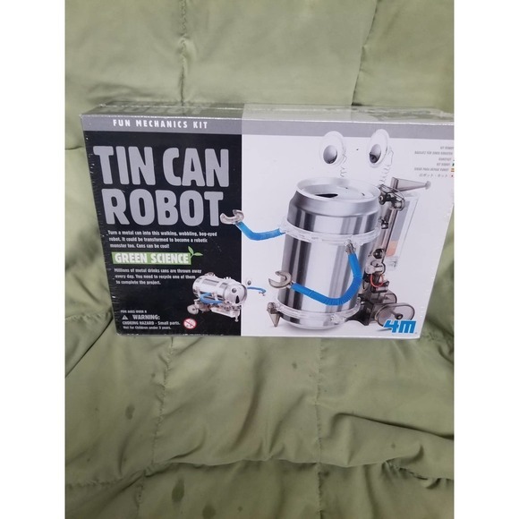 NEW SEALED FUN Mechanics Green Science Neat Tin Can Robot KIT PROJECT CRAFT - Picture 1 of 2